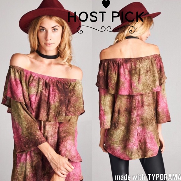 Tops - Make Offer 🌷Last 1️⃣ Tie Dye Off the Shoulder Top